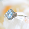 NEW 9 Carat White Gold Aquamarine & Diamond Ring