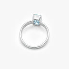 Silver Aquamarine Solitaire Ring
