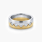 18ct White & Yellow Gold Diamond Set Band Ring