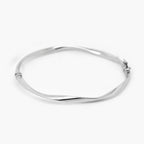 9ct White Gold Twist Hinged Bangle - Jordans Jewellers