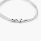 9ct White Gold Twist Hinged Bangle - Jordans Jewellers
