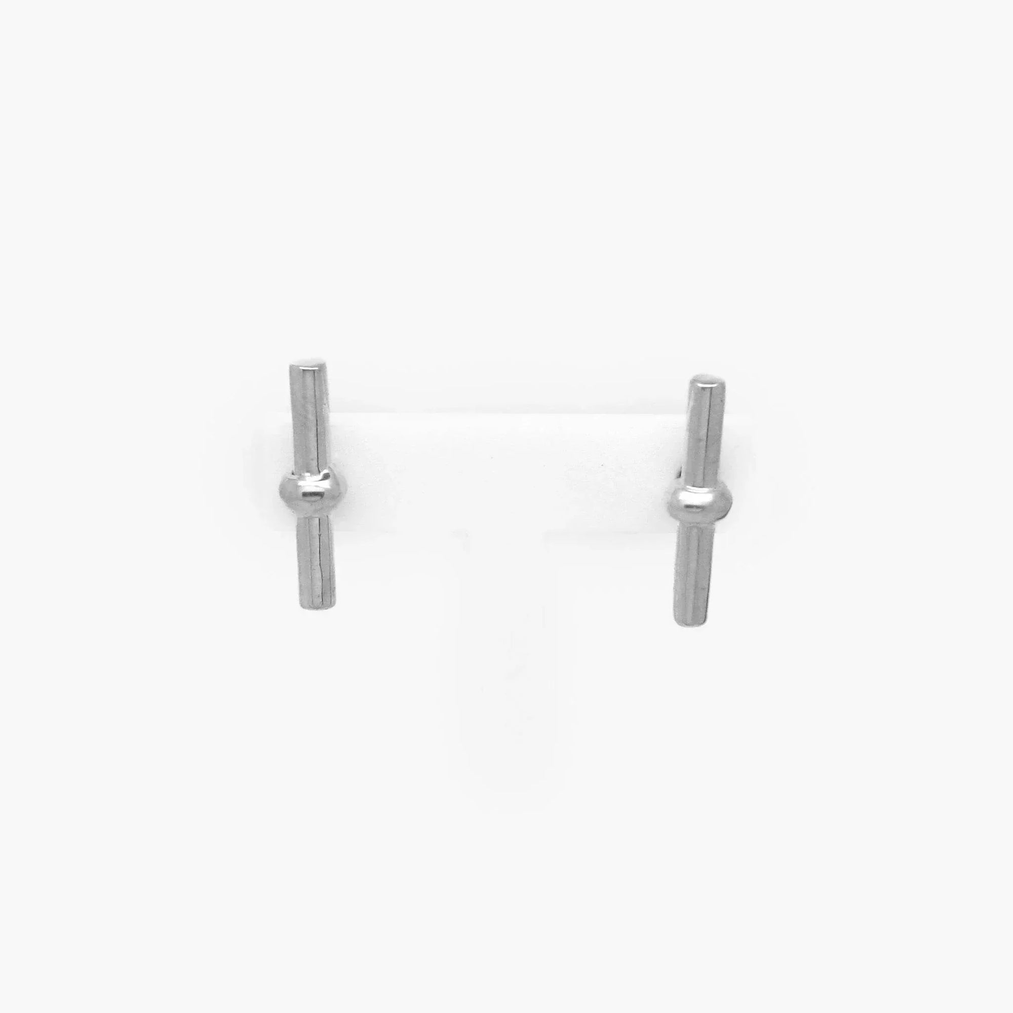 Silver Minimal Bar Stud Earrings - Jordans Jewellers