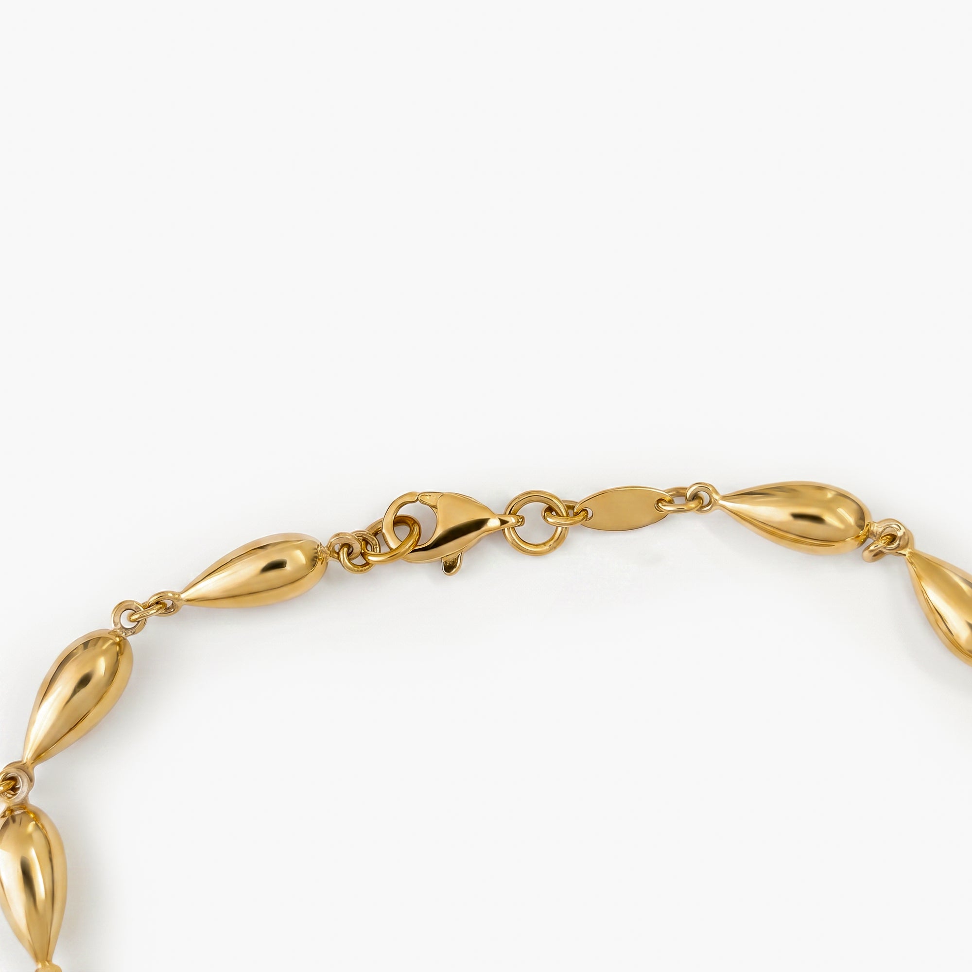 9ct Yellow Gold Teardrop Bead Bracelet