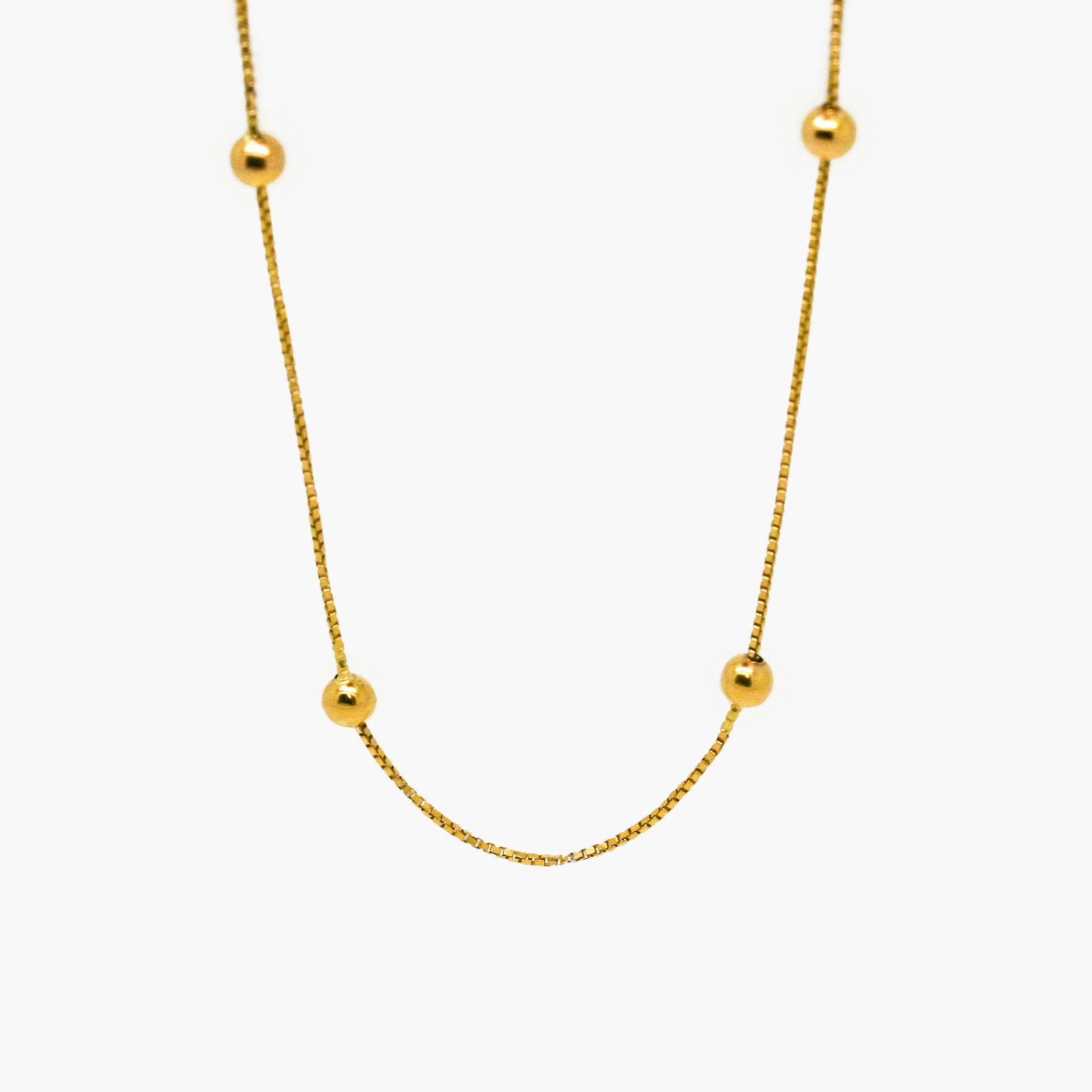 9ct Yellow Gold Bead Necklace - Jordans Jewellers