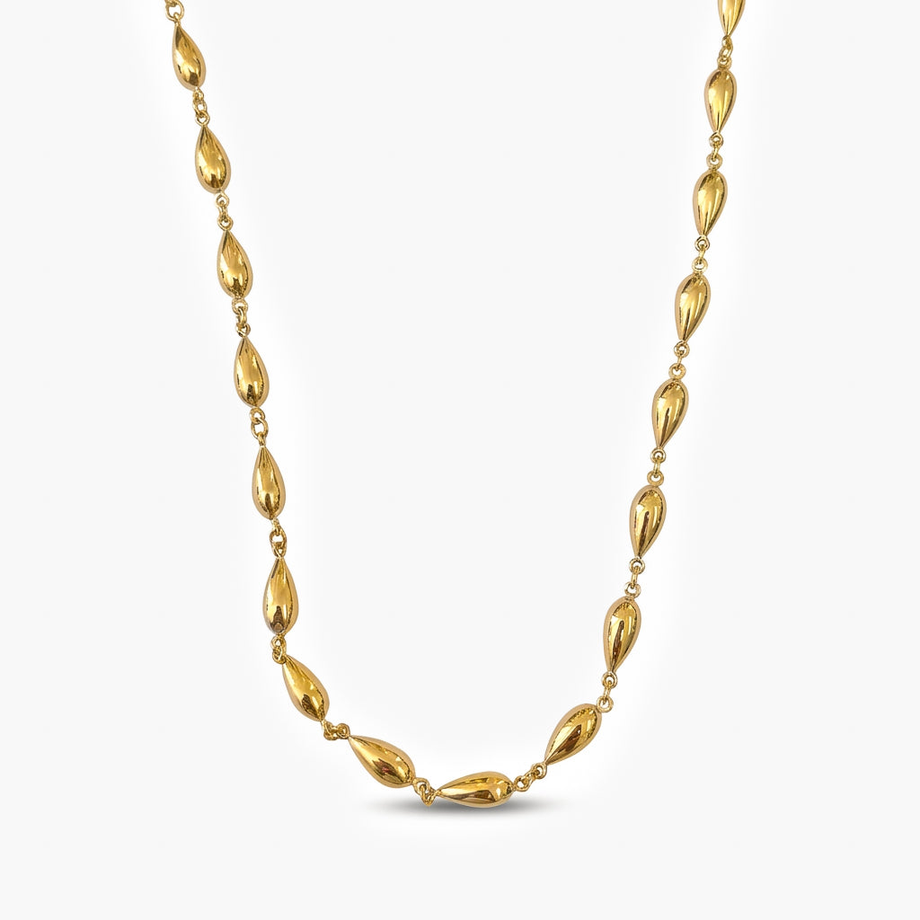 9ct Gold Teardrop Bead Chain Necklace