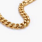Men's Gold Colour Stainless Steel 10mm Cuban Link Bracelet