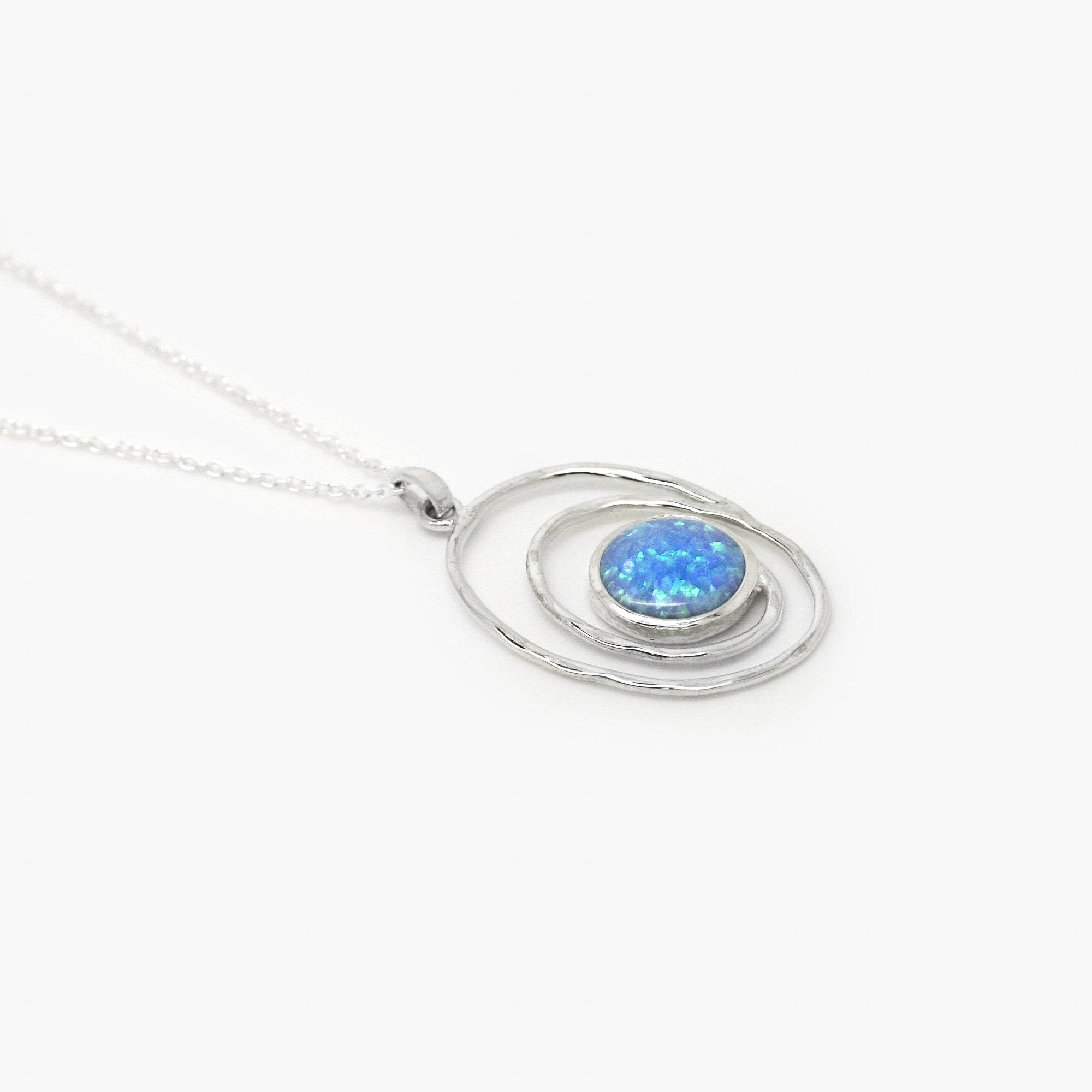 Silver Opalite Spiral Pendant Necklace - Jordans Jewellers