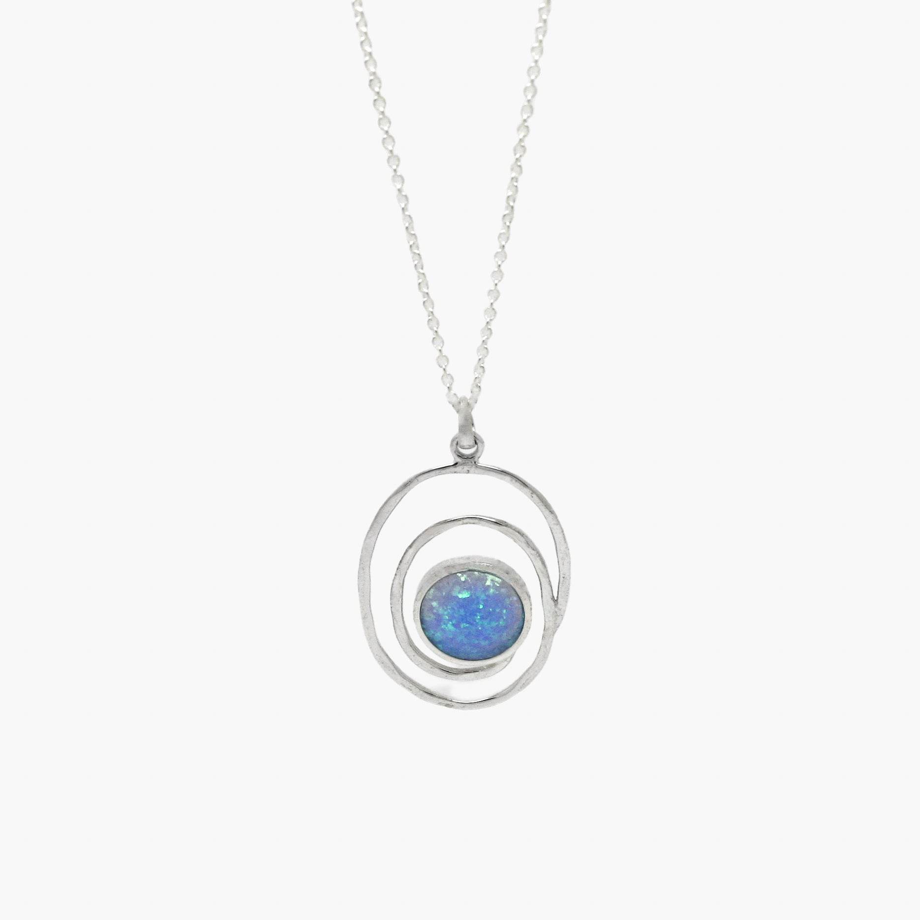 Silver Opalite Spiral Pendant Necklace - Jordans Jewellers