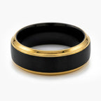 Men's Black and Gold Tungsten Carbide Ring