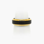 Men's Black and Gold Tungsten Carbide Ring