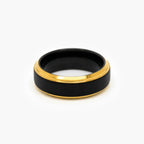Men's Black and Gold Tungsten Carbide Ring
