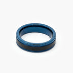 Men's Blue and Black Tungsten Carbide Ring