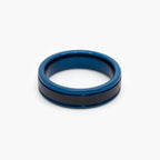 Men's Blue and Black Tungsten Carbide Ring