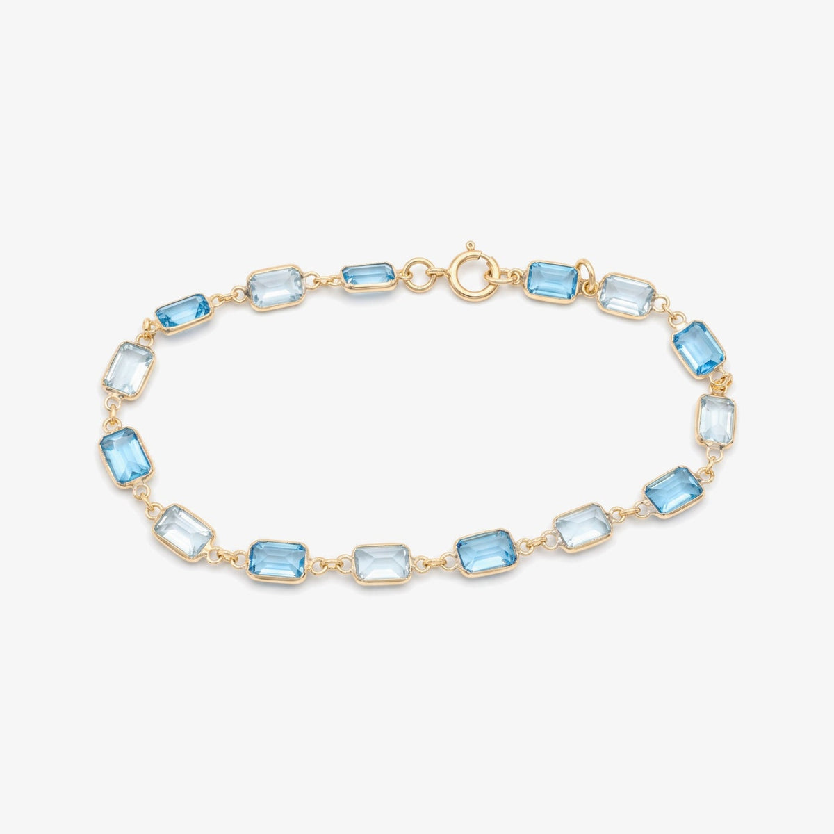 9ct Gold Blue Topaz Bracelet