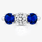 NEW Three Stone Blue & White Ring - Jordans Jewellers