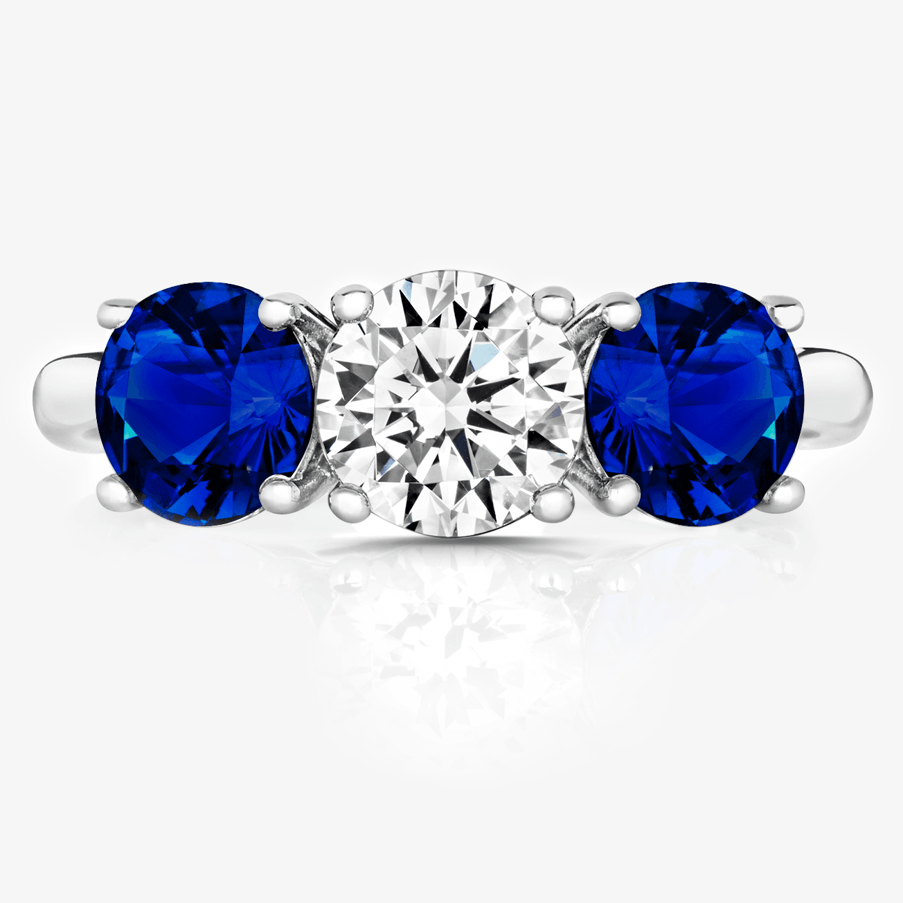 NEW Three Stone Blue & White Ring - Jordans Jewellers