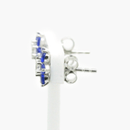 NEW Blue CZ Flower Earrings - Jordans Jewellers