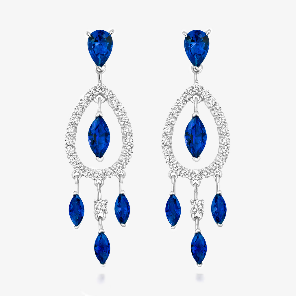 NEW Blue Drop Chandelier Earrings