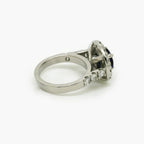 Platinum Sapphire and Diamond Cluster Ring - Jordans Jewellers