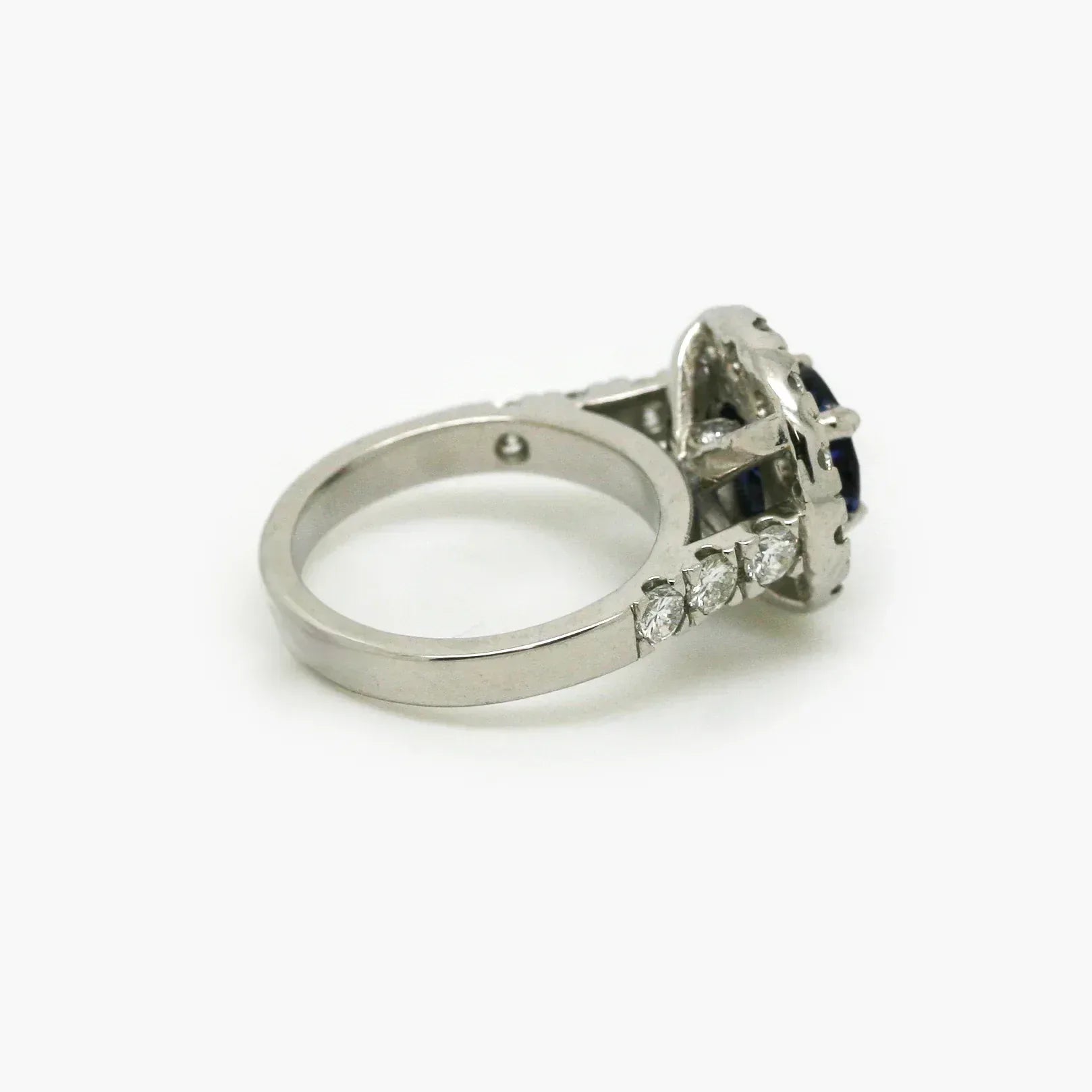 Platinum Sapphire and Diamond Cluster Ring - Jordans Jewellers