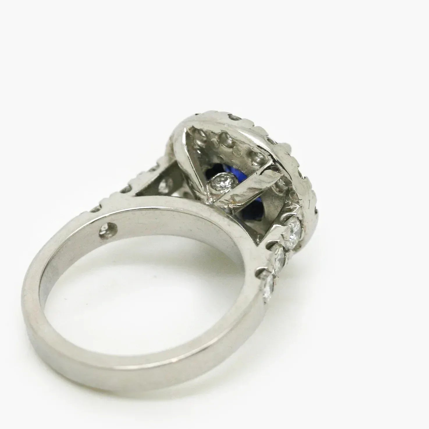 Platinum Sapphire and Diamond Cluster Ring - Jordans Jewellers