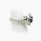Platinum Sapphire and Diamond Cluster Ring - Jordans Jewellers
