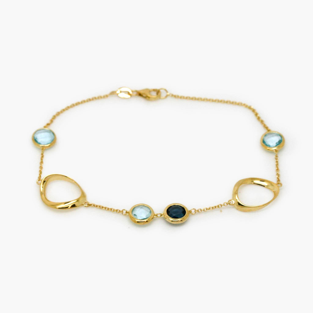 Sky & London Blue Topaz Bracelet in 9ct Yellow Gold - Jordans Jewellers