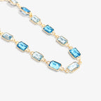 9ct Yellow Gold Blue Topaz Bracelet