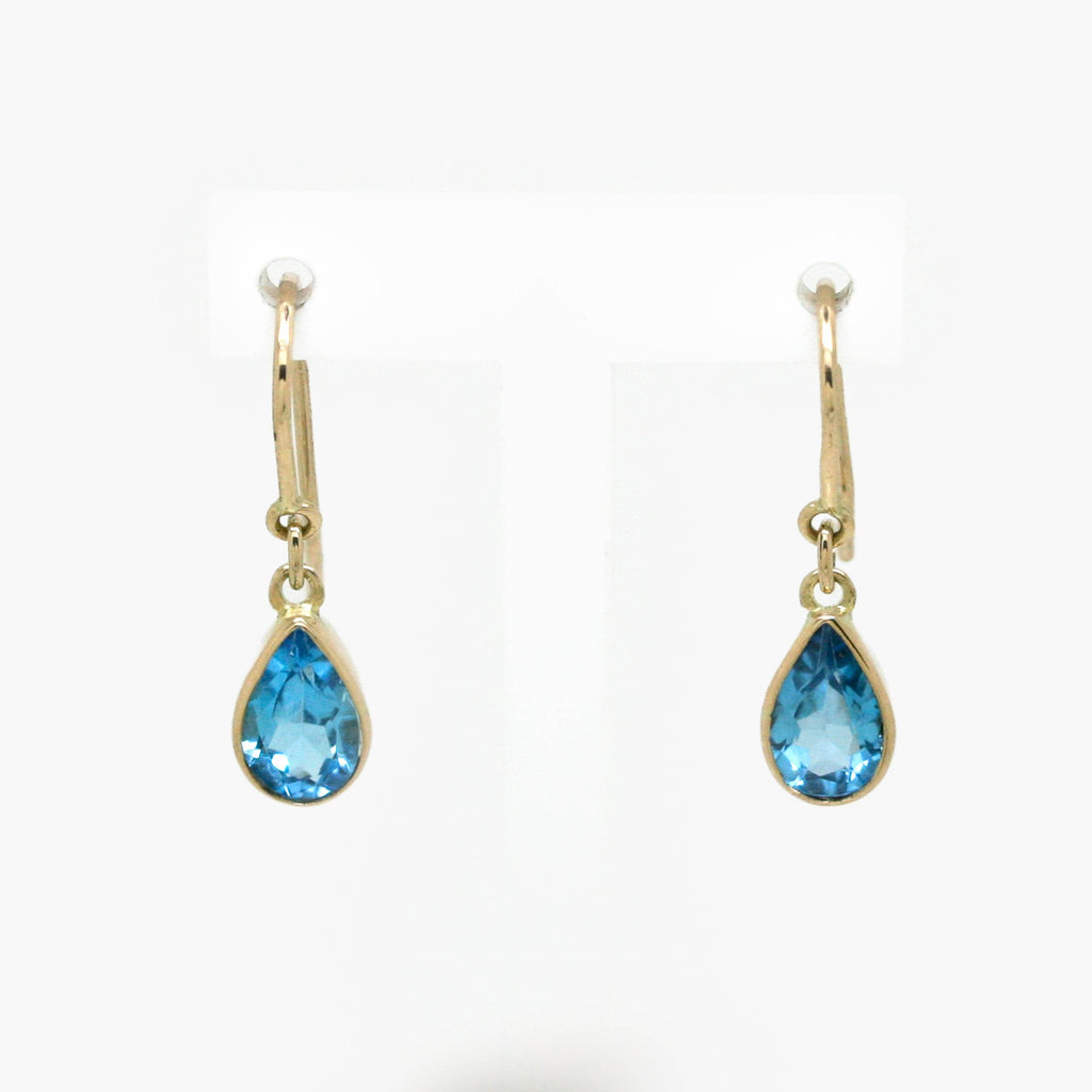 blue topaz drop hooks