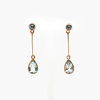 Pear Shaped Aquamarine Drop Earrings in 9ct Rose Gold - Jordans Jewellers