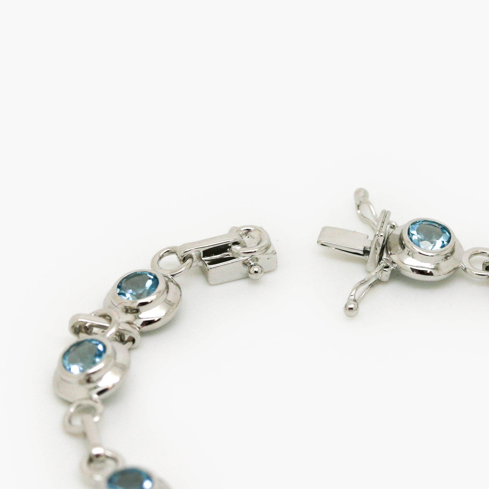 Silver Blue Topaz Circles Bracelet - Jordans Jewellers