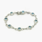 Silver Blue Topaz Circles Bracelet - Jordans Jewellers