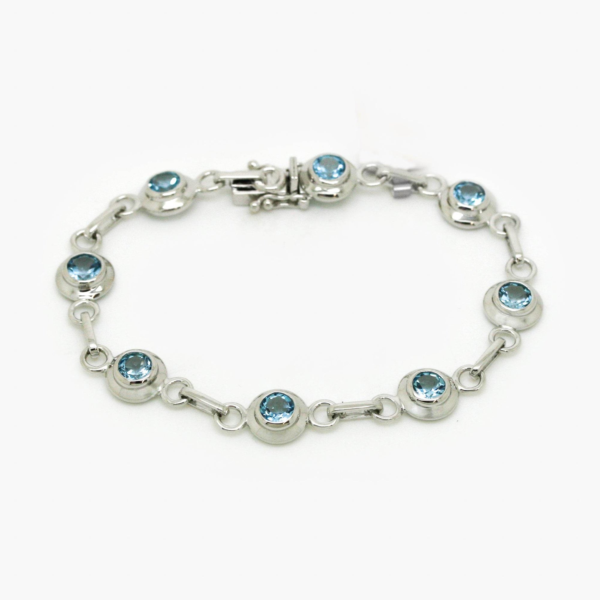 Silver Blue Topaz Circles Bracelet - Jordans Jewellers