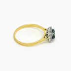 18ct Gold Blue Diamond and White Diamond Cluster Ring - Jordans Jewellers