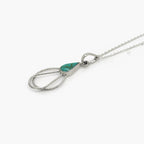 Silver Teardrop Turquoise Pendant Necklace - Jordans Jewellers