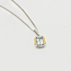 Octagon Aquamarine Pendant Necklace - Jordans Jewellers