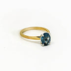 9ct Yellow Gold London Blue Topaz Solitaire Ring - Jordans Jewellers