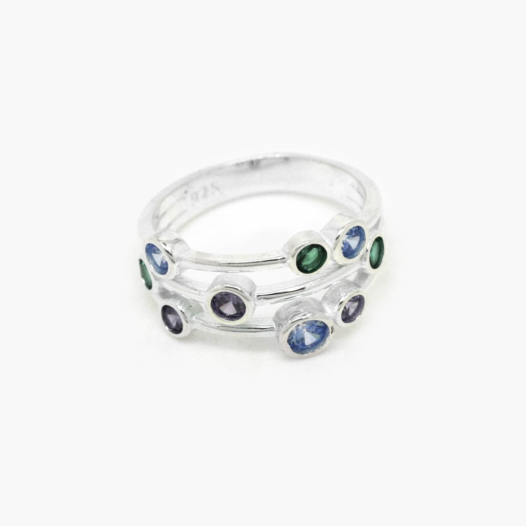 Silver Three Tone Bubble Ring - Jordans Jewellers