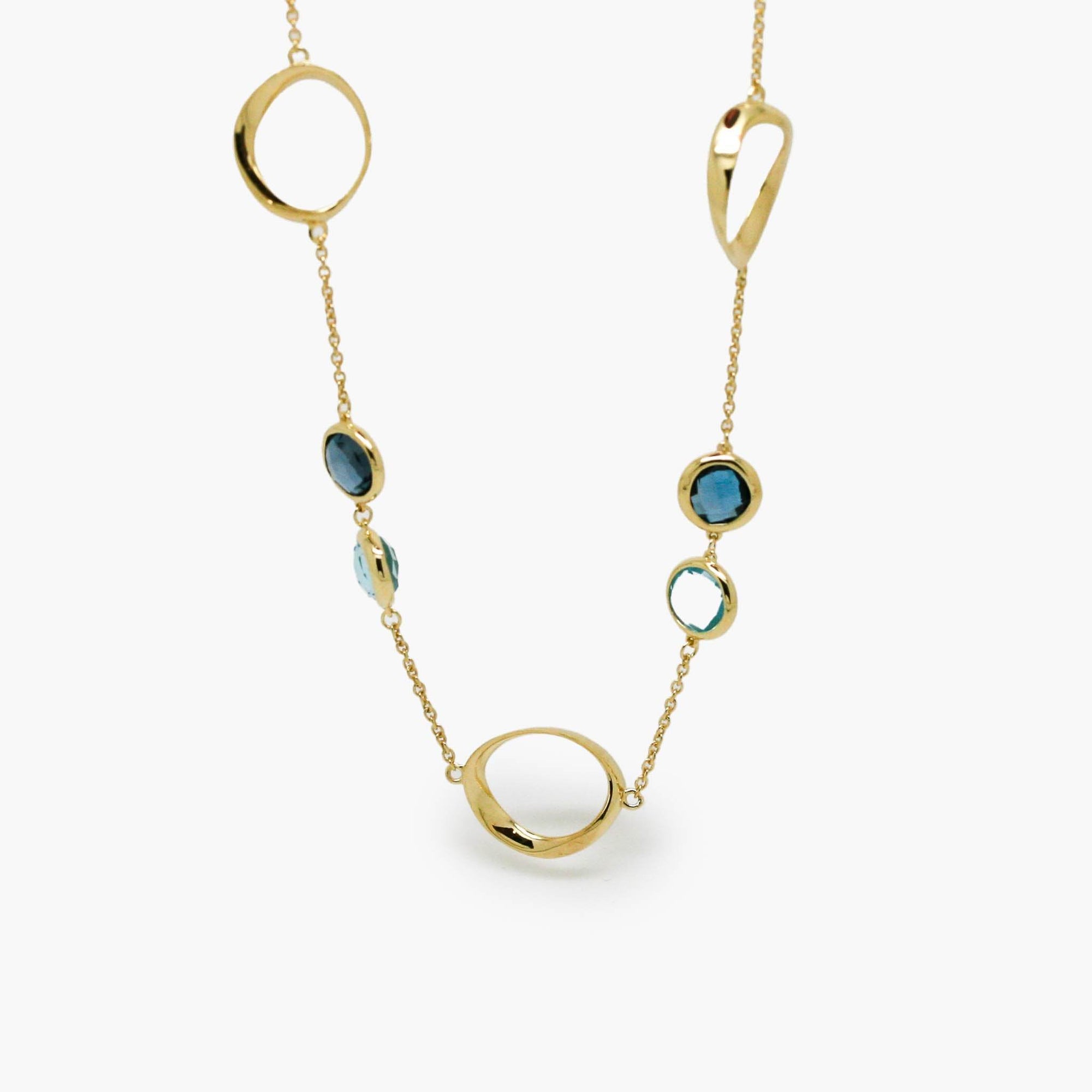 Sky & London Blue Topaz Necklace in 9ct Yellow Gold - Jordans Jewellers