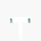 Blue Topaz Baguette Stud Earrings in 9ct Yellow Gold - Jordans Jewellers