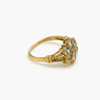 9ct Gold Blue Topaz Flower Cluster Ring - Jordans Jewellers