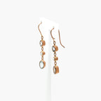 Aquamarine & Pearl Drop Earrings in 9ct Rose Gold - Jordans Jewellers