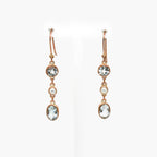 Aquamarine & Pearl Drop Earrings in 9ct Rose Gold - Jordans Jewellers