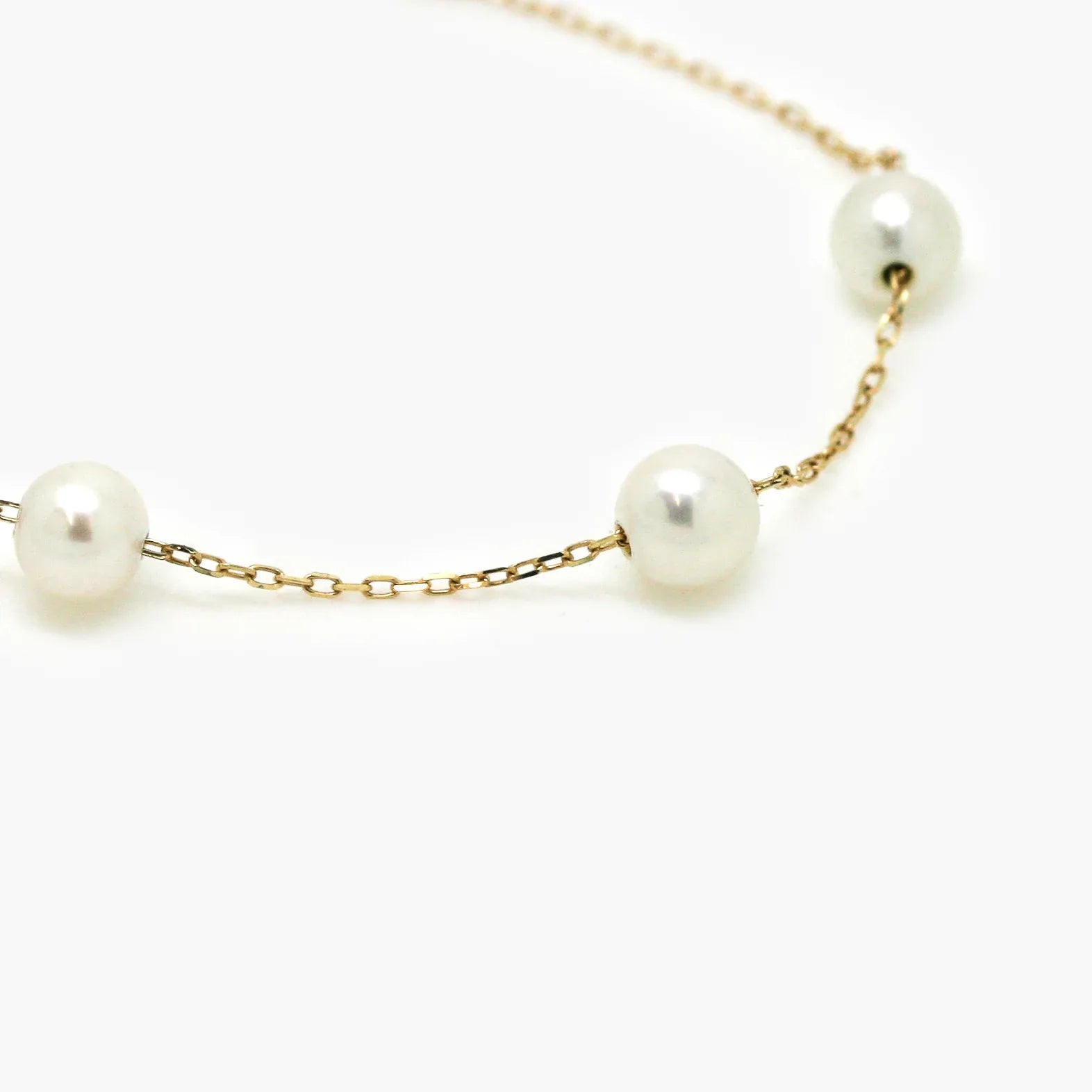 9ct Gold Pearl Station Bracelet - Jordans Jewellers