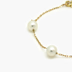 9ct Gold Pearl Station Bracelet - Jordans Jewellers