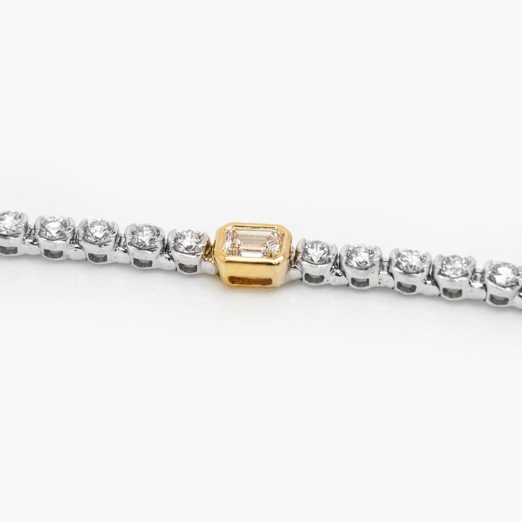 18ct Two-Tone Gold Diamond Tennis Bracelet