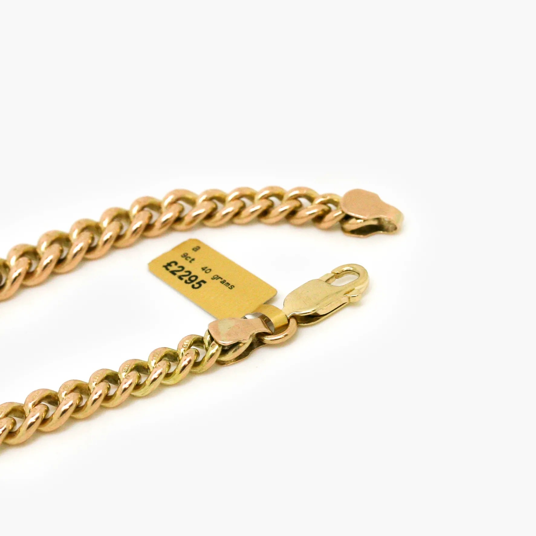 Antique 9ct Gold Graduated Curb Bracelet - Jordans Jewellers