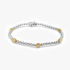 18ct Two-Tone Gold Diamond Tennis Bracelet
