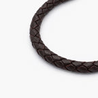 Men's Dark Brown Braided Leather Bracelet