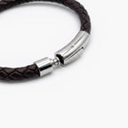 Men's Dark Brown Braided Leather Bracelet